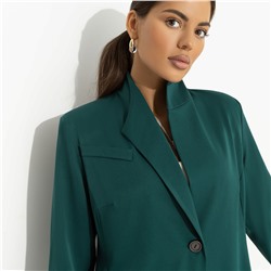 Жакет с асимметричным воротником, Дерзкий силуэт (зелёный)