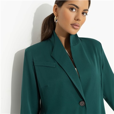 Жакет с асимметричным воротником, Дерзкий силуэт (зелёный)