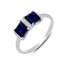 Кольцо, синт.сапфир, Лучиа