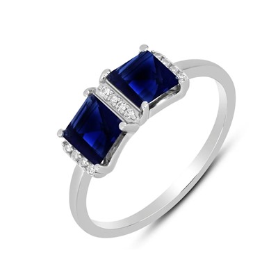 Кольцо, синт.сапфир, Лучиа