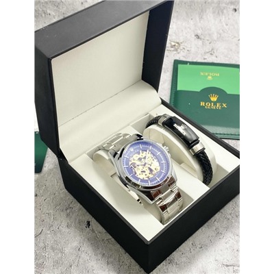 Подарочный набор для мужчины часы и браслет + коробка #22864909