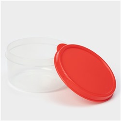Контейнер для хранения еды Доляна, пищевой, 150 мл, прозрачный, крышка красная