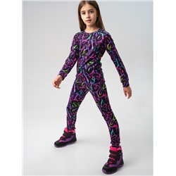 Термокомплект трикот. для девочек: фуфайка (футболка) с длин. рук, брюки