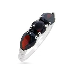 Кольцо из серебра гранат, Люсен