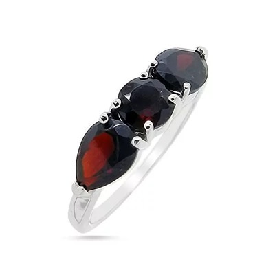 Кольцо из серебра гранат, Люсен