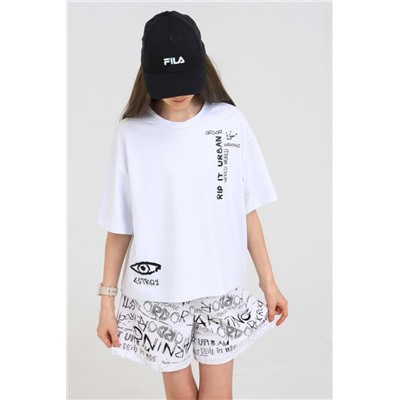 Футболка 1580 (Белый,черный)