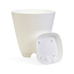 Горшок для цветов «Гранд», 28 л, d=37 см, h=38 см, пластиковый, с прикорневым поливом, белый