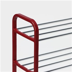 Полка для обуви Доляна, 4 яруса, 50×19×59 см, красная