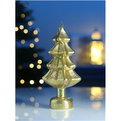 Фигура светодиодная «Ёлочка золотистая», 1 LED, 25 см, от батареек AAAx3, свечение тёплое белое