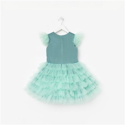 Платье нарядное для девочки KAFTAN, с крылышками, рост 98-104, светло-зелёное