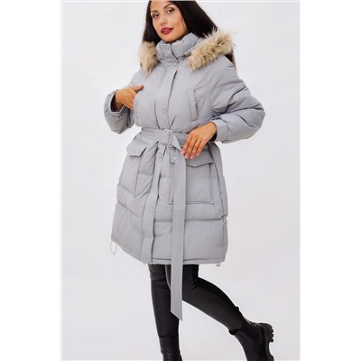 Куртка на поясе с натуральным мехом арт. 23226 НАТАЛИ, 1064297