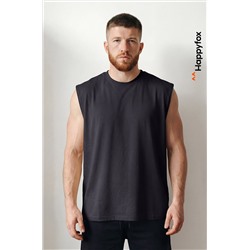Мужская футболка оверсайз без рукавов Happyfox