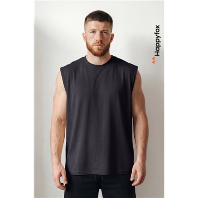 Мужская футболка оверсайз без рукавов Happyfox