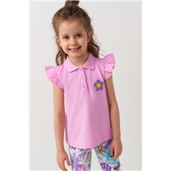 Джемпер трикотажный с воротником поло для девочек PLAYTODAY, 1241966