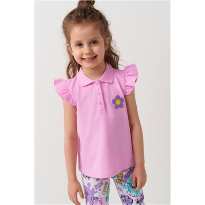 Джемпер трикотажный с воротником поло для девочек PLAYTODAY, 1241966