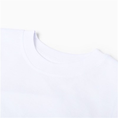 Футболка детская однотонная, белая, рост 152 см
