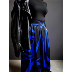 Юбка шелк 3204 (Черно-синий)