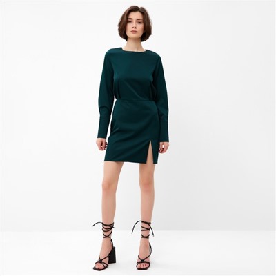 Платье мини женское MINAKU: Silk pleasure, зелёное, размер 42