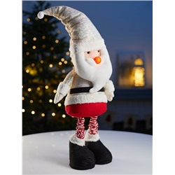 Фигура текстиль «Дед Мороз» 55-84 см, телескопические ножки, 1 LED, от батареек LR1130×3, свечение тёплое белое