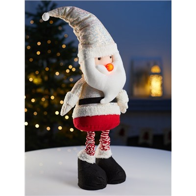 Фигура текстиль «Дед Мороз» 55-84 см, телескопические ножки, 1 LED, от батареек LR1130×3, свечение тёплое белое