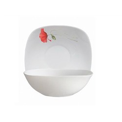 Салатник 19х6см, МАКИ опаловое стекло, 770мл, квадратная форма 6/48