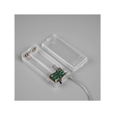 Гирлянда «Нить» 2 м роса с насадками «Снежная ёлочка», IP20, серебристая нить, 20 LED, 2 режима, батарейки ААх2 (нет в комплекте), свечение тёплое белое