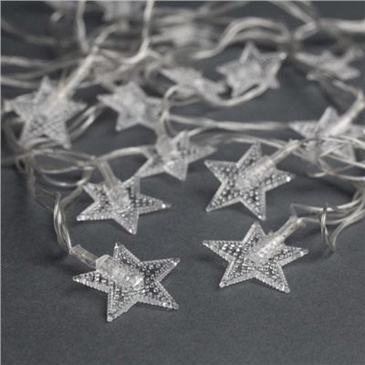 УЦЕНКА Гирлянда «Нить» 5 м с насадками «Звезда в крапинку», IP20, прозрачная нить, 20 LED, свечение мульти (RG/RB), мигание, 220 В