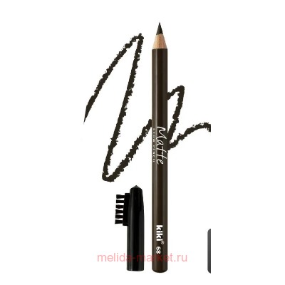 Kiki Карандаш для бровей eyebrow matte тон 68 графитовый с щеточкой-расческой