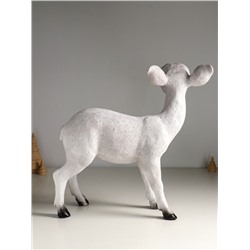 Фигура полистоун «Оленёнок» с глиттером, 40×38.5 см, белый