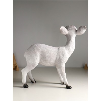 Фигура полистоун «Оленёнок» с глиттером, 40×38.5 см, белый