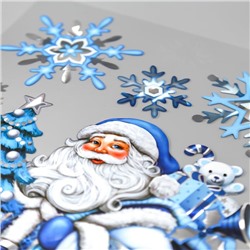 Наклейки- голограммы Room Decor «Дед Мороз с ёлочкой» 24×41 см