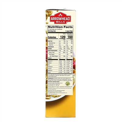 Arrowhead Mills, Органические овсяные хлопья с отрубями, 12 унций (340 г)