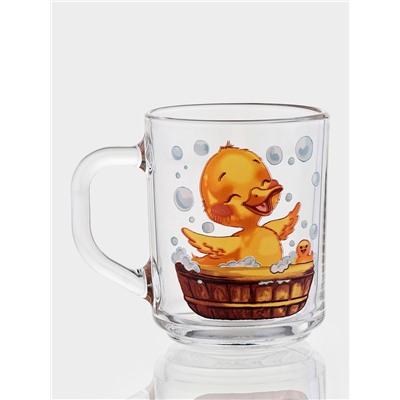 Набор детской посуды «Утята», 3 предмета: кружка, салатник, тарелка, стекло, прозрачный