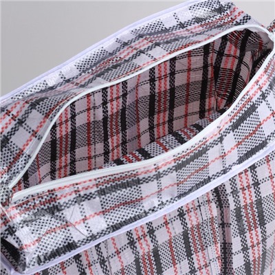 Сумка хозяйственная на молнии, 45 л, 45×20×50 см, чёрная/белая