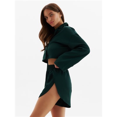 Пижама женская (рубашка, шорты) женская MINAKU: Home collection, изумруд, размер 42