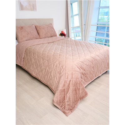 Набор покрывало и чехлы на подушку - Кристалл, цвет пудра