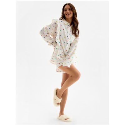 Пижама женская (рубашка, шорты) KAFTAN, размер 40-42