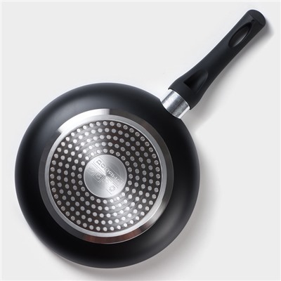 Сковорода Доляна Basic, d=22 см, пластиковая ручка, антипригарное покрытие, индукция, чёрная