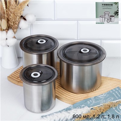 Салатники с крышкой 3 предмета /900/1200/1800 мл/ S-110 /уп 36/