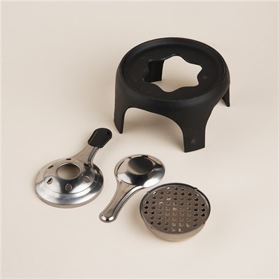 Фондю SL Home, d=17 см, h=10 см, эмалированное покрытие, чугун, бежевое