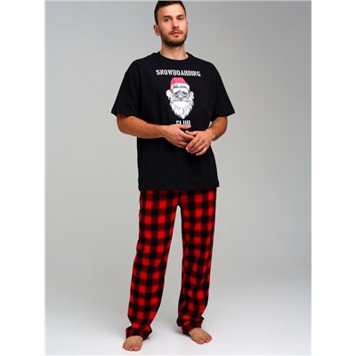 Комплект для мужчин: фуфайка (футболка) трикотажная, брюки текстильные