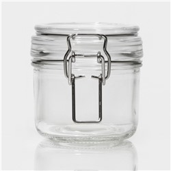 Банка для сыпучих Доляна «Галерея», 190 мл, 11×8×8.3 см, с бугельным замком, стекло, прозрачная