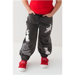 Брюки текстильные джинсовые укороченные для девочек PLAYTODAY, 1240560