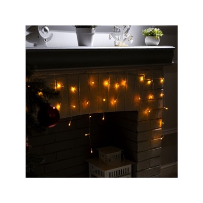 Гирлянда «Бахрома» 3×0.5 м, IP20, прозрачная нить, 80 LED, свечение жёлтое, 8 режимов, 220 В