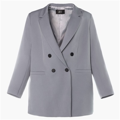 Пиджак женский двубортный MIST plus-size, размер 52, серо-голубой