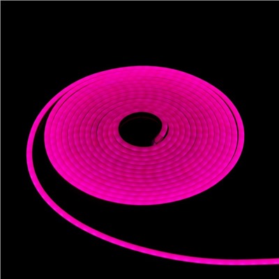 Гибкий неон Luazon Lighting 6×12 мм, IP65, 5 м, SMD2835, 120 LED/м, 12 В, свечение розовое