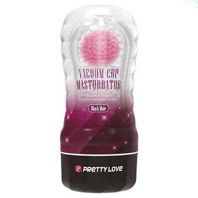 Прозрачный текстурированный мастурбатор Vacuum Cup Masturbator Black Hole