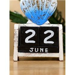 Календарь настольный «Морская ракушка», 11×5×14 см, дерево, бело-золотой