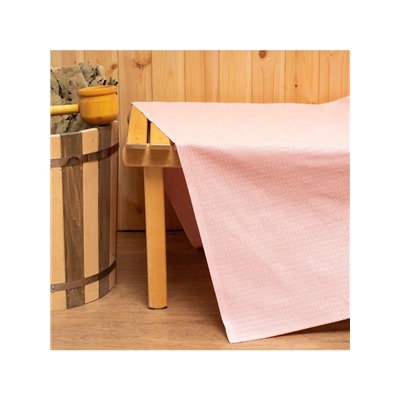 Простыня вафельная для бани Экономь и Я 150х180 см, цвет пыльно-розовый