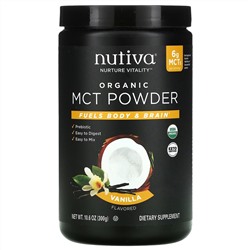 Nutiva, органические MCT в виде порошка, со вкусом ванили, 300 г (10,6 унций)